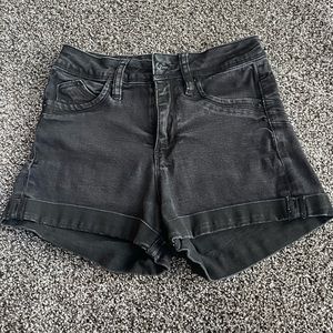 Black jean shorts
